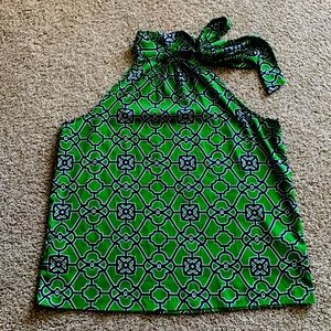 NWOT- Vibrant Tie Neck Blouse
